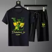 new louis vuitton lv hawaiian t shirt shorts blanc noir s_aa43b7